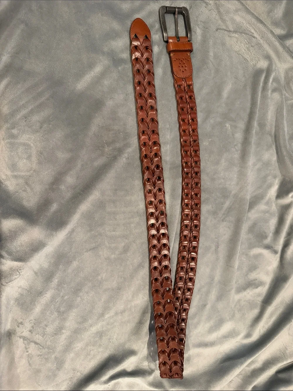 Men's Braided Leather Belt - Brown